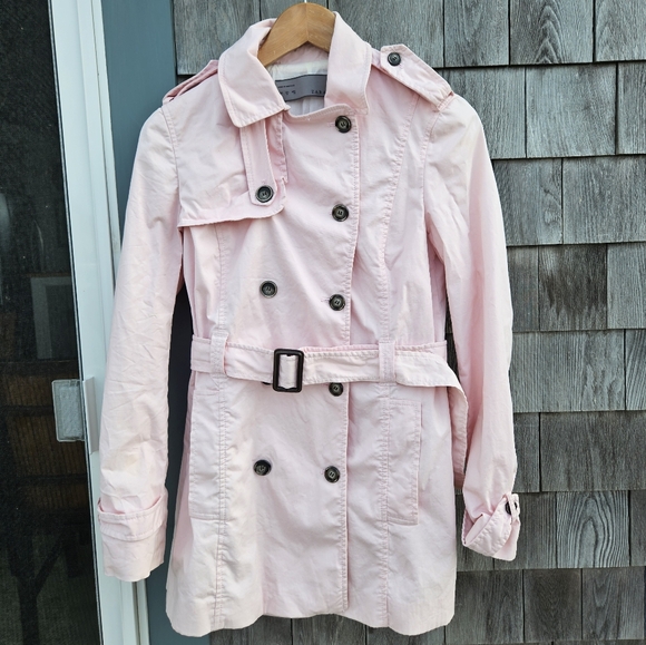 Zara Rose Pink Trench Coat - size medium - Picture 8 of 11